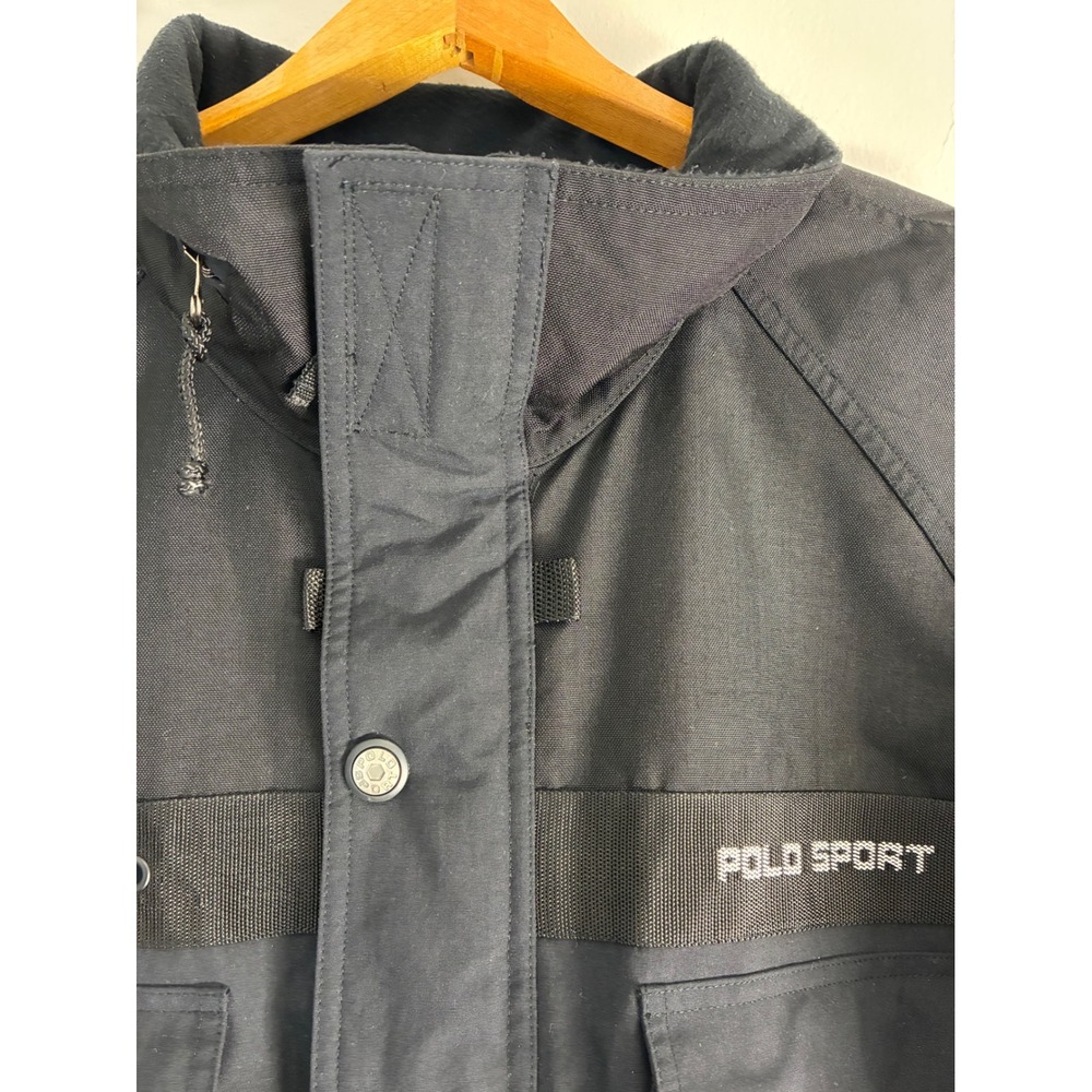 Polo Sport Ralph Lauren Sportsman Jacket Black Vintage Mens Large Coat - Picture 11 of 15